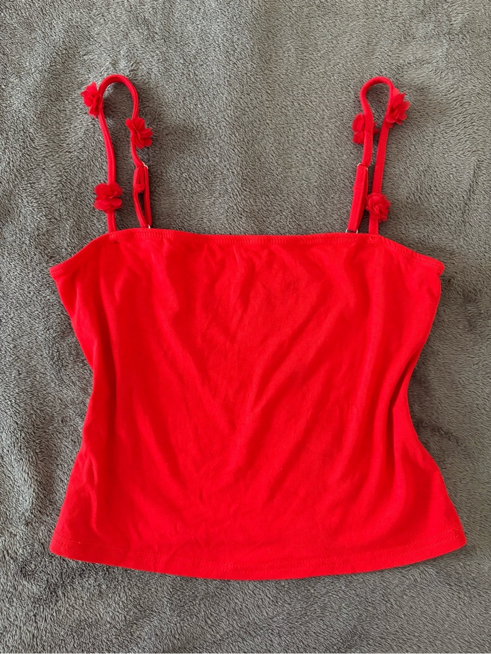 Women's Red Floral-Accent Tank Top